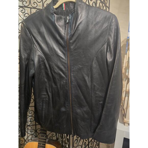 Womens buttery soft Italian leather jacket large - Picture 1 of 2